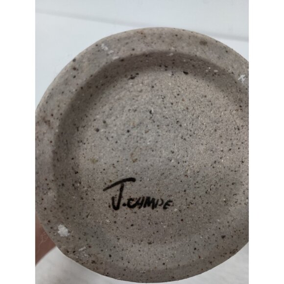 VTG Tonala Pottery Stoneware Hand Painted Floral Bird Vase Mexican Folk Art - Picture 8 of 9